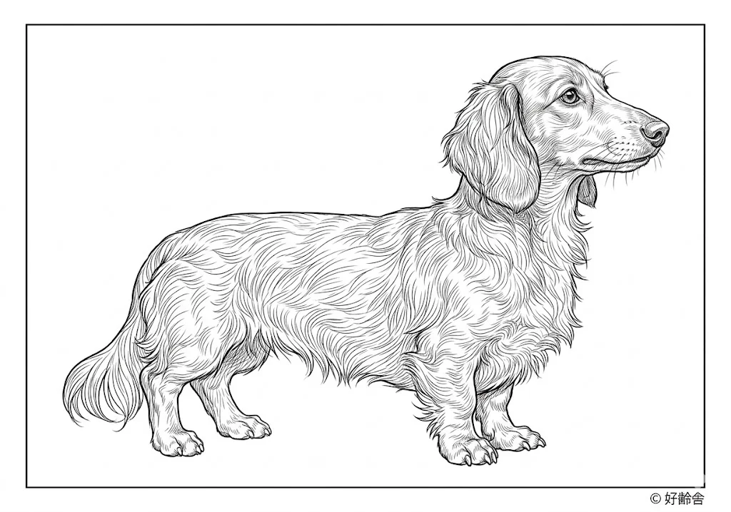 カニンヘンダックスフンド ｜ 高齢者（g3b3）向け無料塗り絵